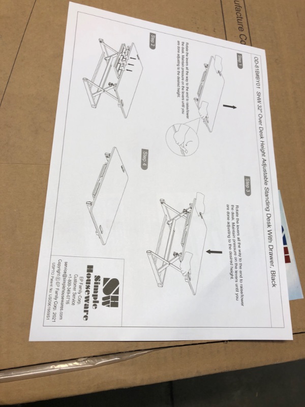 Photo 3 of SHW 32-Inch Height Adjustable Standing Desk Converter Riser Workstation, Black
