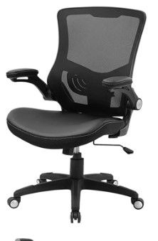 Photo 2 of **FOR PARTS ONLY** Office Chair Ergonomic Desk Chair - Adjustable Height PU Leather Home Office Desk Chairs, Swivel Mesh Midback Computer Chair with Lumbar Support and Flip-up...
