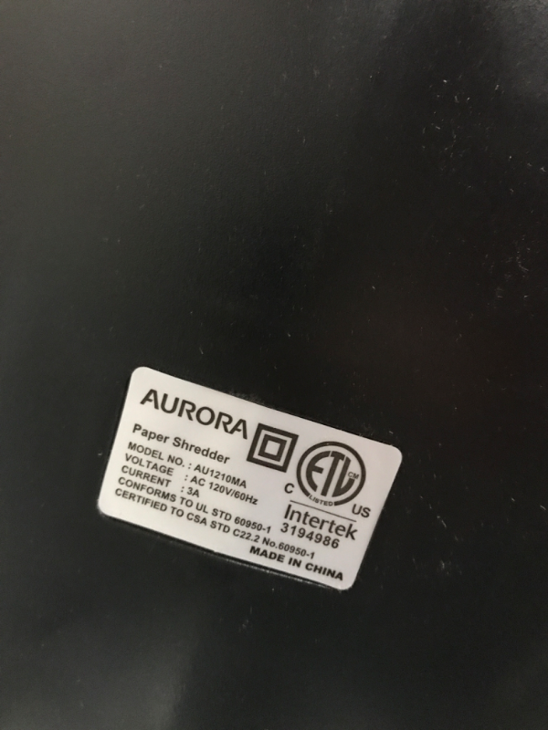 Photo 5 of Aurora AU1210MA Professional Grade High Security 12-Sheet Micro-Cut Paper/ CD and Credit Card/ 60 Minutes Continuous Run Time Shredder