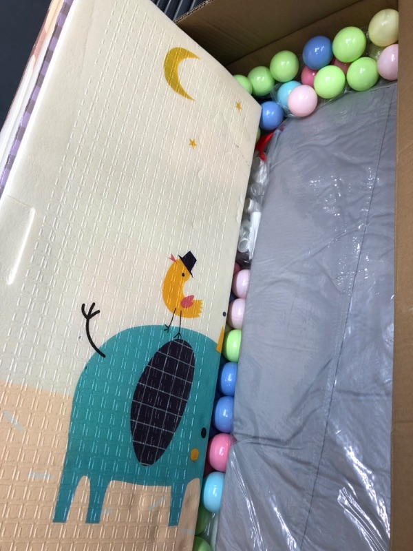 Photo 1 of Baby Playpen 79" X 71" , LUTIKIANG Play Yard for Babies and Toddlers with Mat, Safety Extra Large Baby Fence Area, Indoor & Outdoor Kids Activity Play Center with Anti-Slip Suckers and Zipper Gate.
