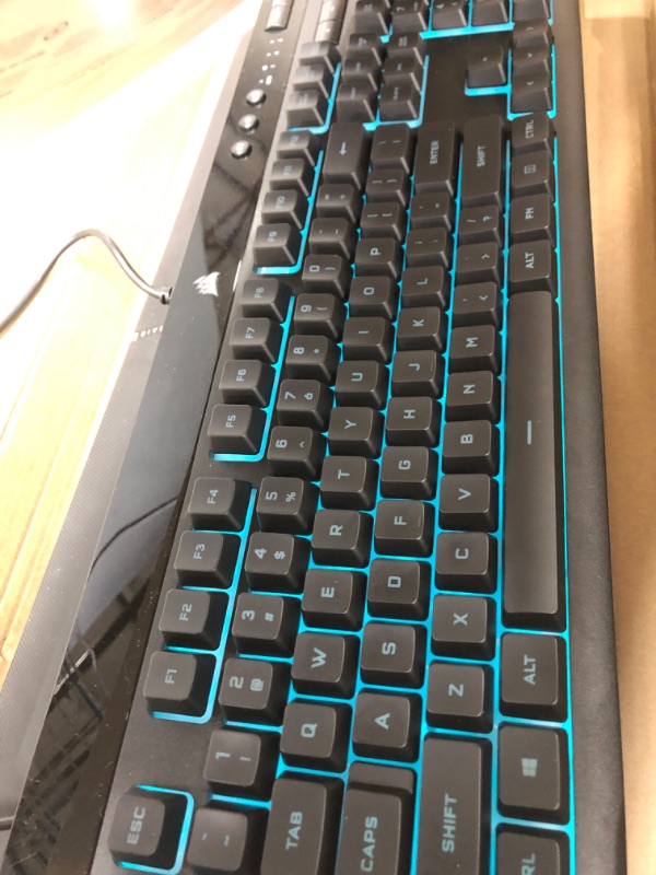 Photo 3 of CORSAIR K55 RGB PRO-Dynamic RGB Backlighting - Six Macro Keys with Elgato Stream Deck Software Integration-IP42 Dust and Spill Resistant-Detachable Palm Rest-Dedicated Media and Volume Keys, Black
