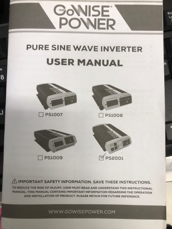 Photo 4 of 3000-Watt Continuous 6000-Watt Surge Peak Power Pure Sine Wave Inverter w/Digital LCD Display