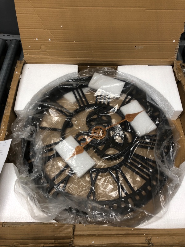 Photo 1 of 27 inch Large Real Moving Gears Wall Clock Brown)