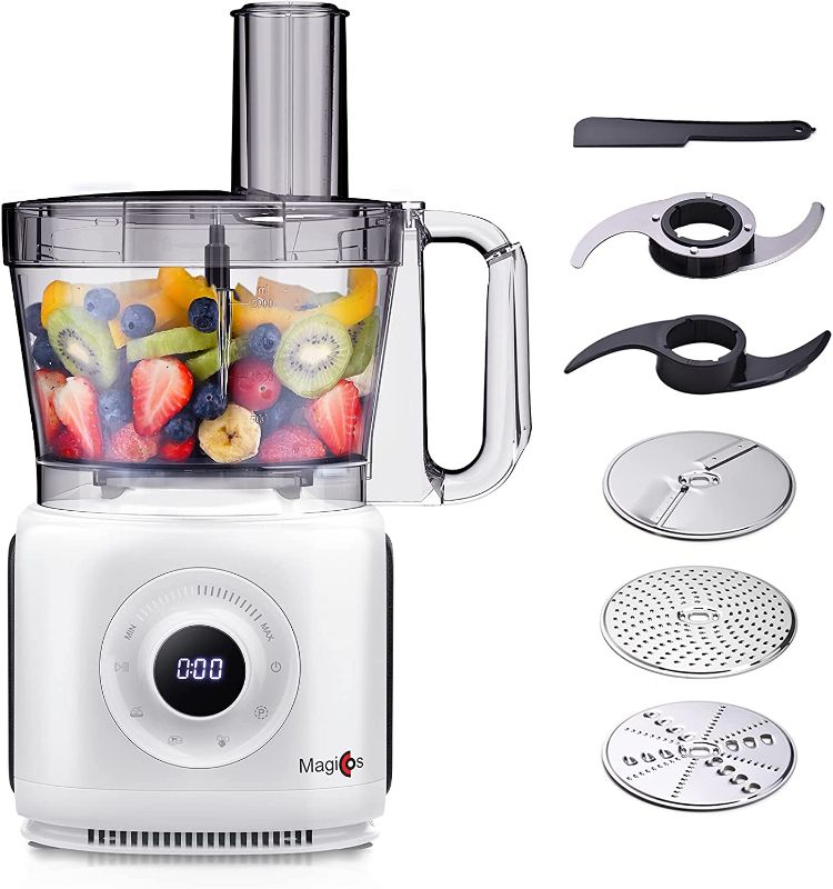 Photo 1 of Food Processors - MAGICCOS New 7-in-1 Large Digital Food Processors, 14Cup,1000W, 3 Auto-iQ Preset Programs & Upgraded Smart LCD-Panel-Multifunction-Chopping-Kneading-Shredding