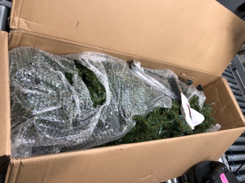 Photo 2 of 7.5 ft. Pre-Lit Slim Fraser Fir Artificial Christmas Tree with 500 Clear Lights1012198381
