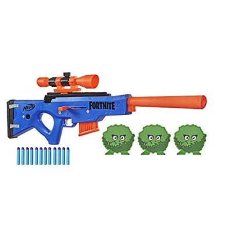 Photo 1 of **USED, MINOR DAMAGE**
NERF NERF Fortnite BASR-R Bolt Action Blaster -- Includes 3 Bush Targets, Removable Scope
