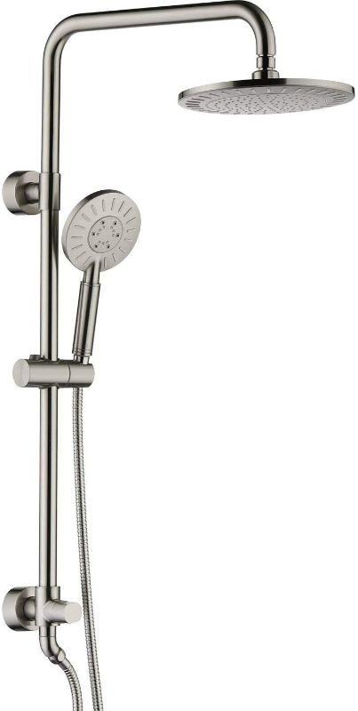 Photo 1 of **not functional, parts only**
New Rain Shower Head & Height Adjustable Handheld Shower Head Set Brushed Nickel
