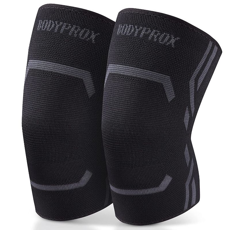 Photo 1 of Knee Compression Sleeve for Men and Women (2 Pack), Knee Support Brace for Running and Work out (Large)
