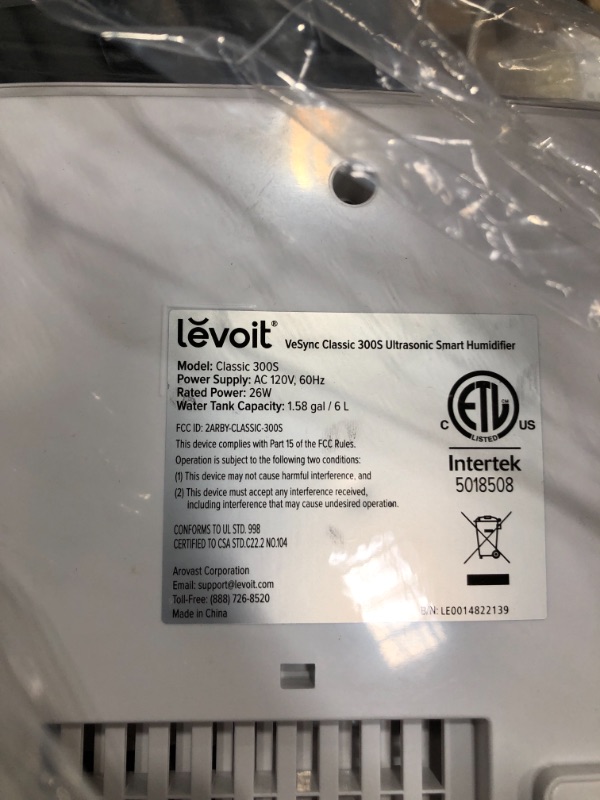 Photo 3 of LEVOIT Humidifiers for Bedroom Large Room Home, 6L Cool Mist Top Fill Essential Oil Diffuser for Baby and Plants, Smart App & Voice Control, Rapid Humidification and Humidity Setting, Quiet Sleep Mode
