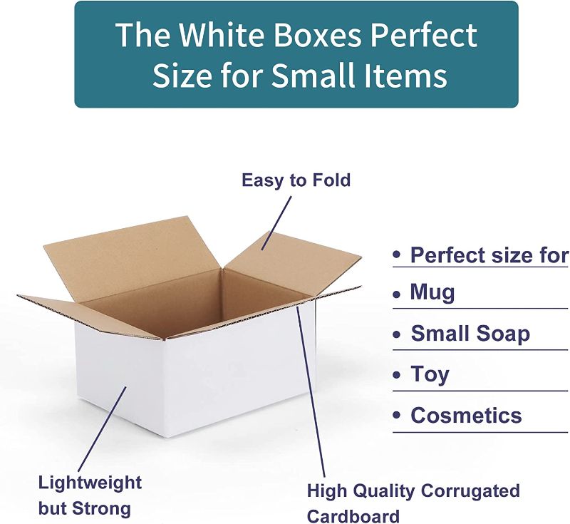 Photo 1 of 16X6X4  Shipping Boxes for Small Business,40 Pack White Corrugated Cardboard Box for Packaging, Mailing, Storage
