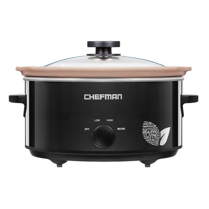 Photo 1 of Chefman All-Natural Paleo-Friendly Slow Cooker, Black, 5 Quart
