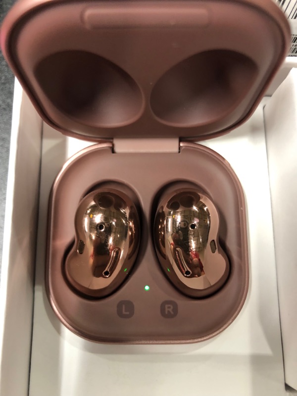 Photo 2 of SAMSUNG Galaxy Buds Live True Wireless Earbuds US Version Active Noise Cancelling Wireless Charging Case Included, Mystic Bronze
