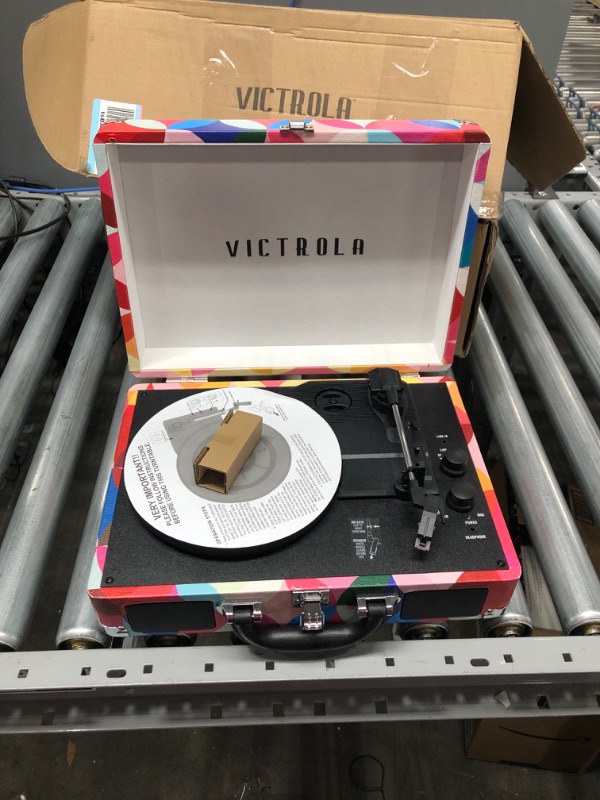 Photo 3 of Victrola VSC-550BT 3-Speed Vintage Bluetooth Suitcase Turntable with Built-In Stereo Speakers