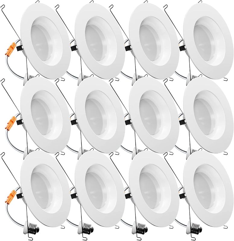 Photo 1 of Sunco Lighting 12 Pack 5/6 Inch LED Can Lights Retrofit Recessed Lighting, Smooth Trim, Dimmable, 3000K Warm White, 13W=75W, 965 LM, Damp Rated, Replacement Conversion Kit – UL Energy Star Listed