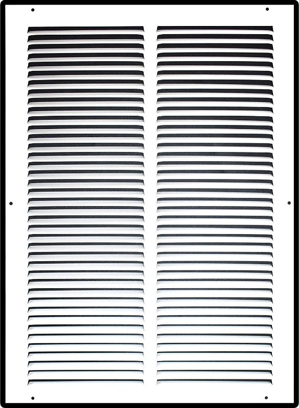 Photo 1 of 14"W x 20"H [Duct Opening Measurements] Steel Return Air Grille (HD Series) Vent Cover Grill for Sidewall and Ceiling, White | Outer Dimensions: 15.75"W X 21.75"H for 14x20 Duct Opening
