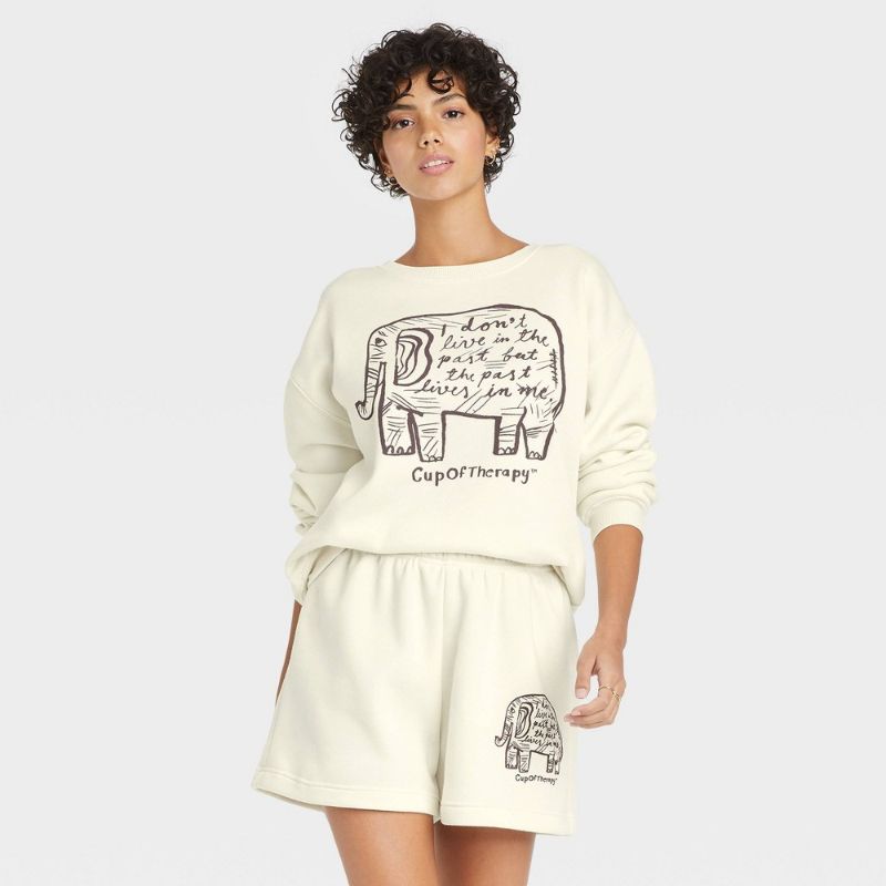 Photo 1 of SIZE SMALL---Women' CupOfTherapy Elephant Graphic Weathirt -
