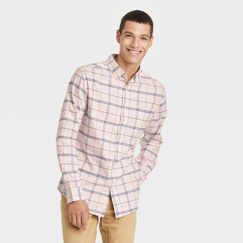 Photo 1 of Men's Plaid Slim Fit Long Sleeve Button-Down Shirt - Goodfellow & Co™
