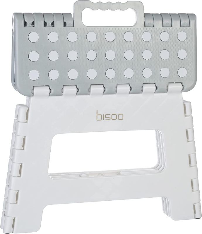 Photo 1 of Bisoo Step Stool Folding - Small Step Stool - 9 Inches - Foldable Step Stool - Toddler & Kids Cute Design Colors - Holds up to 265 lbs - Opens Easy with One Flip - Great Bathroom & Bedroom (Sage Gray)
