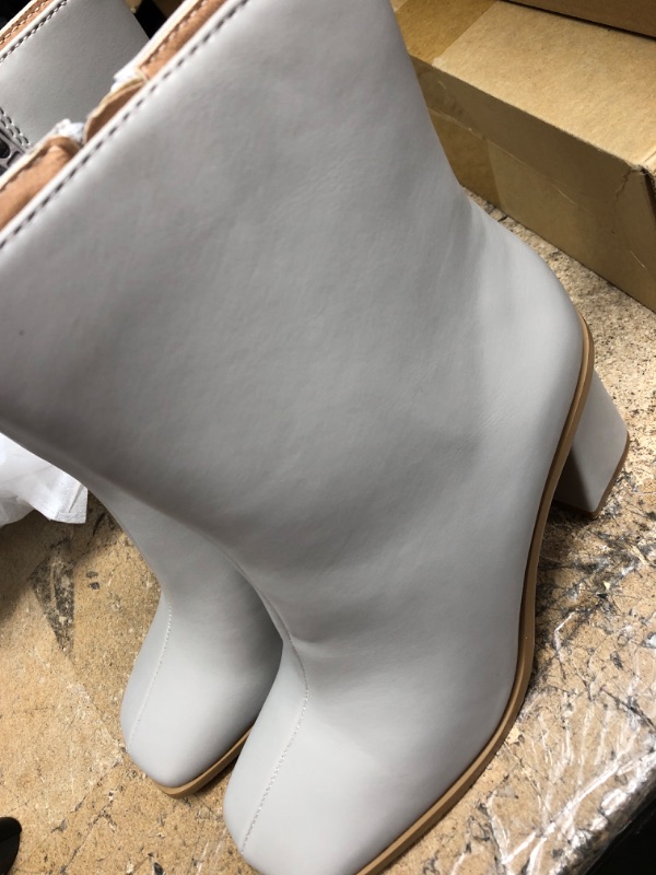 Photo 1 of Coutgo Womens Square Toe Chunky Heeled Ankle Boots Side Zip Casual Faux Leather Booties SIZE 6.5
