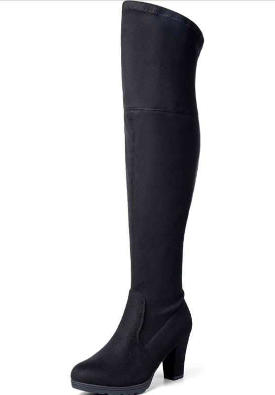 Photo 1 of mysoft Women's Fashion Thigh High Winter Boots Over The Knee Long Boots With Chunky Block Heel Size 8.5