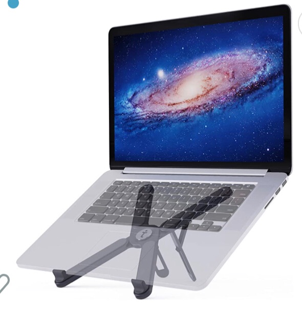 Photo 1 of Welltekk Laptop Stand, Aluminum Computer Riser, Ergonomic Portable Laptop Tablet Riser for Desk, Compatible with 10 to 15.6 inch Laptops and iPad Devices (Gray)