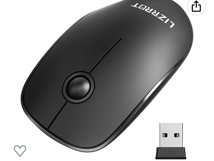 Photo 1 of LIZRROT Wireless Mouse, Laptop Mouse 2.4G Computer Mouse Slim Mouse, Silent Mice, USB Mouse for PC, Mac, Black