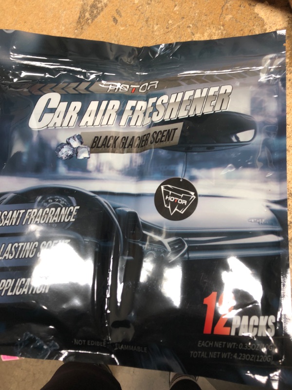 Photo 2 of Car Air Fresheners 12 Packs - Hanging Car Accessories, Long-Lasting Car Air Fresheners for Odors, Black Glacier Lemon