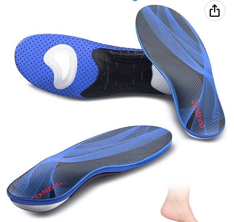 Photo 1 of Daretodo Orthotic Insoles for Men & Women, Arch Support Insoles for Sport Athletic Shoe, Shock Absorption Inserts Relieve Foot Pain Ideal for Standing Long Time, Walking, Running, Training, Hiking