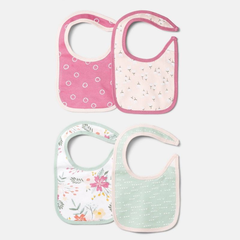 Photo 1 of Baby Girls' 4pk Meadow Bib - Cloud Island™ White
