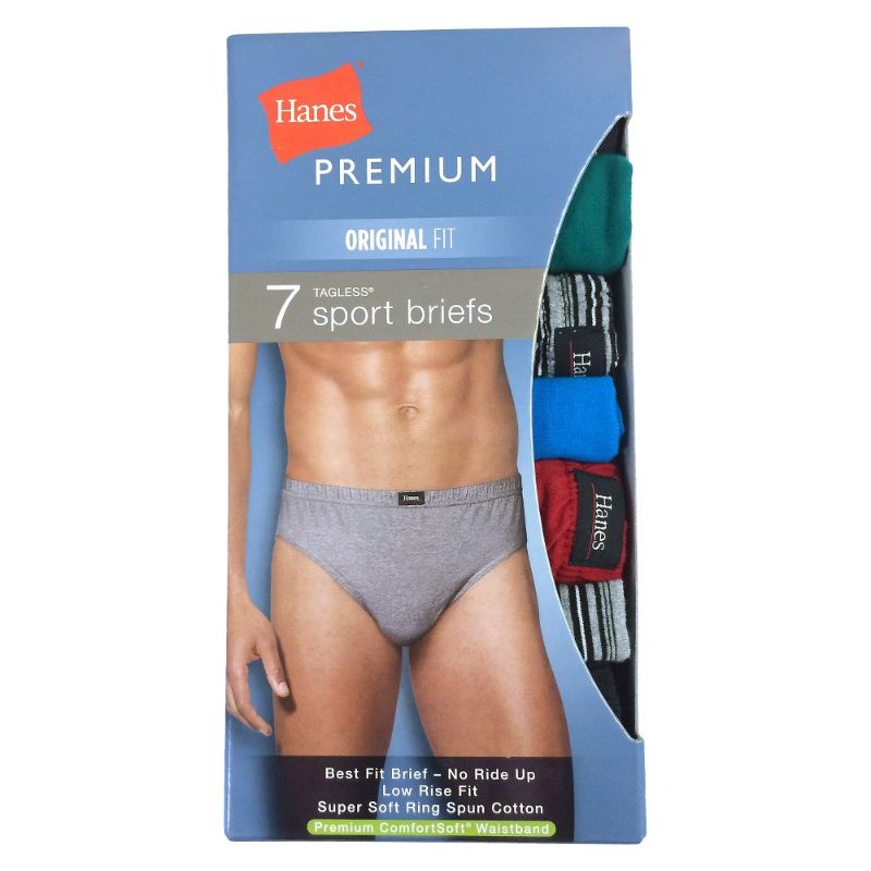 Photo 1 of Hanes Premium Men's 7pk Comfort Soft Waistband Briefs - Assorted Colors S, Multicolored (S)
