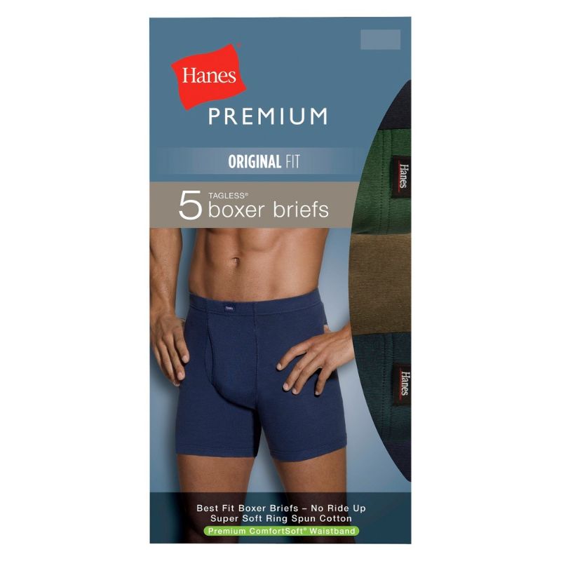 Photo 1 of Hanes Men's Premium Comfort Soft Waistband 5pk Boxer Briefs - Colors May Vary (XL)
