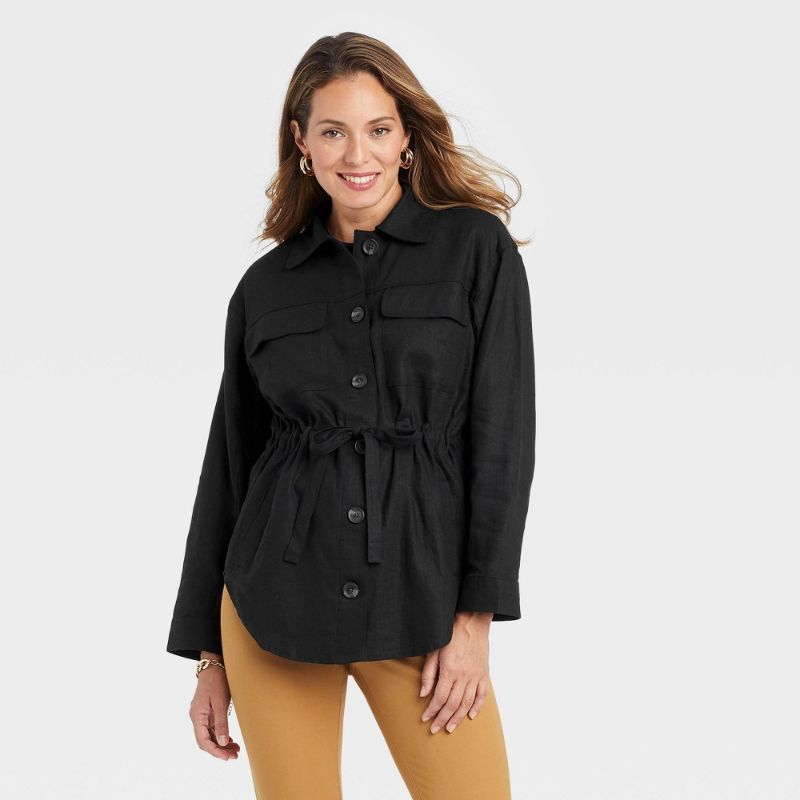 Photo 1 of Women's Linen Utility Shirt Jacket - a New Day™ - XL
