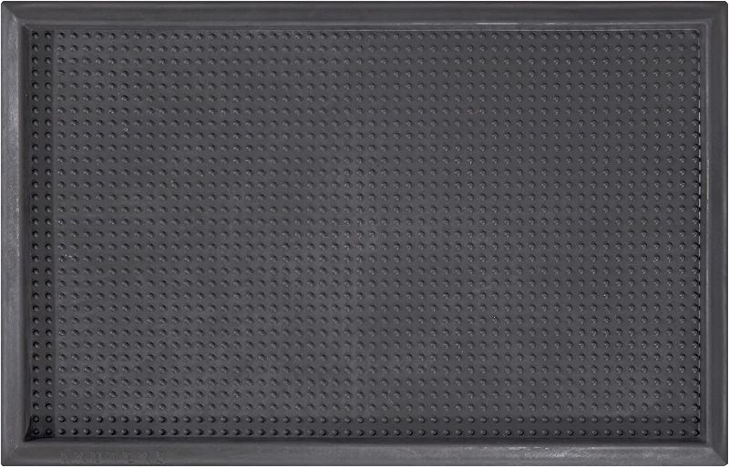 Photo 1 of AKUTEKS Ottomanson Easy Clean, Waterproof Non-Slip Doormat Indoor/Outdoor Boot Tray, 18" x 28", Black
