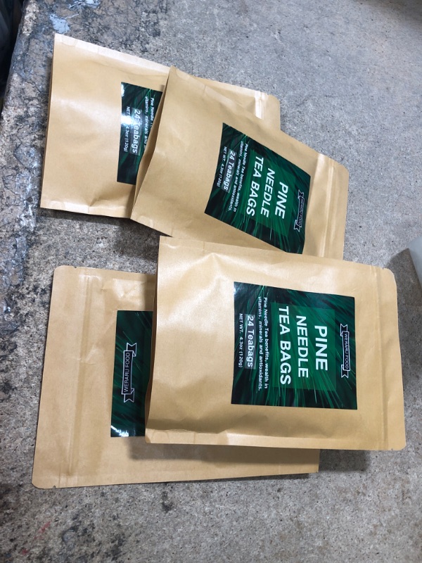 Photo 2 of *8/25/203* 4 PACKS Pine Needle Tea Powder, 24 Teabags,5g/bag,100% Pure Natural Dried Masson Pine Needles Herbal Tea 4.6oz/130g
