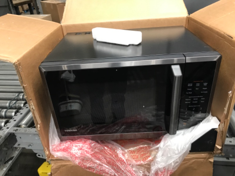 Photo 2 of ***PARTS ONLY*** TOSHIBA ML2-EM12EA(BS) Countertop Microwave Oven With Stylish Design As Kitchen Essentials, Smart Sensor, ECO Mode & Mute Function, 1.2 Cu Ft With 12.4" Turntable, 1100W, Black Stainless Steel 1.2 Cu. Ft.-Smart Sensor