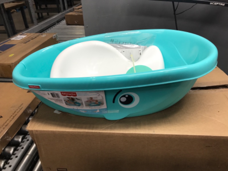 Photo 2 of Fisher-Price Whale of A Tub - Aquatic-Themed Baby Bath That Grows from Infant to Toddler