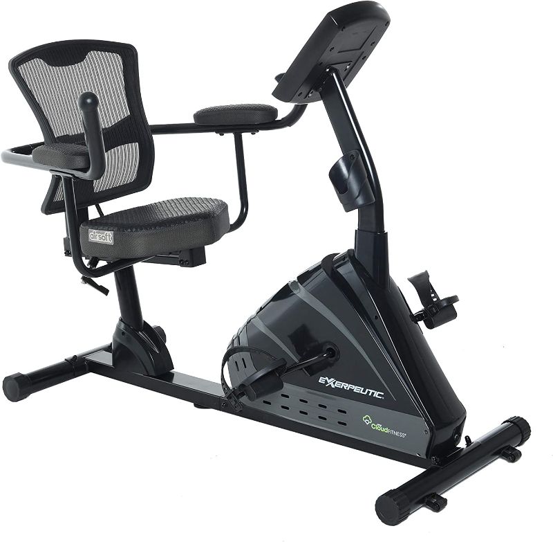 Photo 1 of (Incomplete - Parts Only - 1 of 2 Boxes Only) Exerpeutic 5000 Recumbent Exercise Bike with Airsoft seat