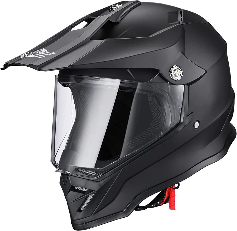 Photo 1 of AHR Full Face Dual Sport Motorcycle Helmet Dirt Bike Off Road ATV Motocross Lightweight Helmet DOT Approved H-VEN35 (Large,Matte Black)
