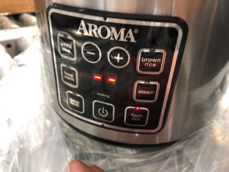 Photo 5 of Aroma Housewares ARC-914SBD Digital Cool-Touch Rice Grain Cooker and Food Steamer, Stainless, Silver, 4-Cup (Uncooked) / 8-Cup (Cooked)
