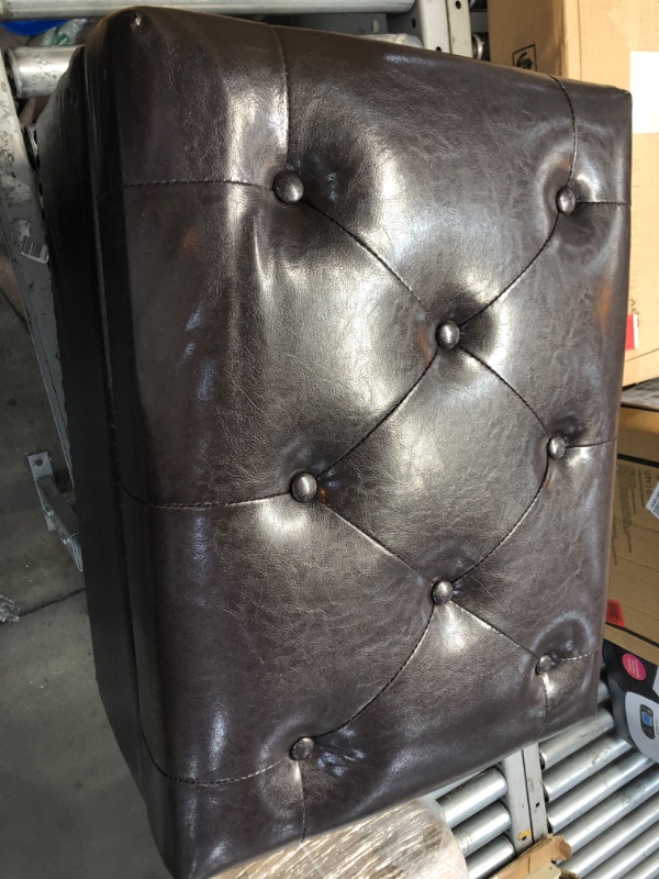 Photo 2 of 23"X 17"X13.5" LEATHER OTTOMAN WITH COMPARTMENT