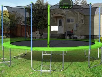 Photo 1 of **incomplete, missing parts/hardware** 16FT GREEN TRAMPOLINE WITH ENCLOSURE NET