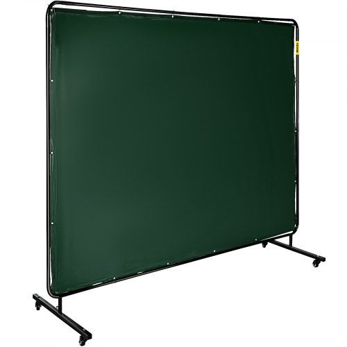 Photo 1 of **STOCK PHOTO USED FOR REFERENCE, SCREEN IS BLACK** Welding Curtain Welding Screens 6' x 8' Flame Retardant Vinyl with Frame Green
