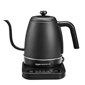 Photo 1 of AmazonCommercial Programmable Black Stainless Steel Electric Gooseneck Kettle
