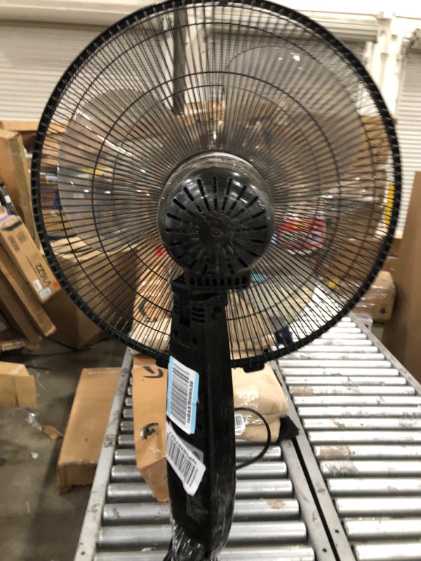 Photo 3 of **SOLD FOR PARTS** Amazon Basics Oscillating Dual Blade Standing Pedestal Fan with Remote - 16-Inch, Black
