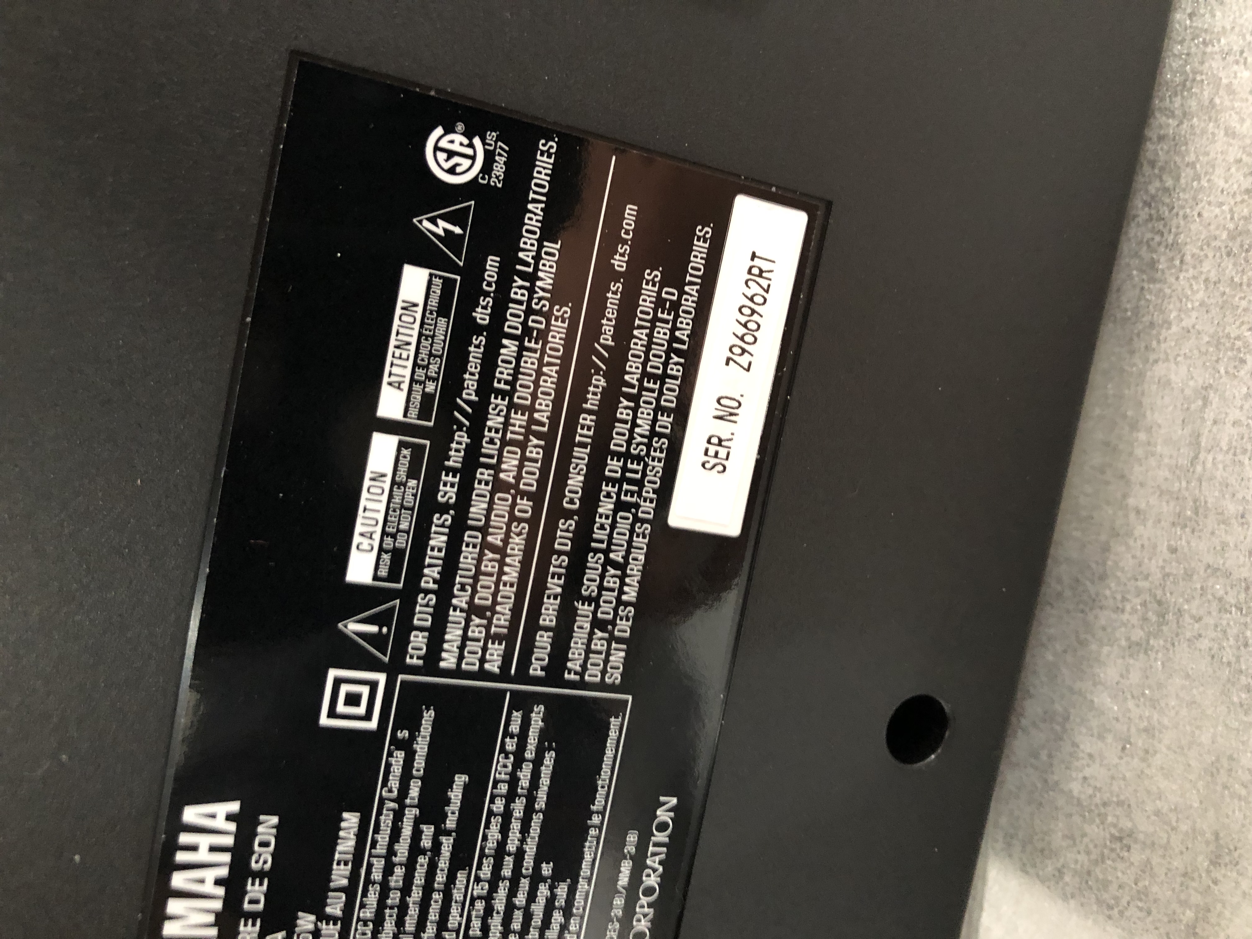 Photo 4 of Yamaha SR-B20A Sound Bar with Built-in Subwoofers