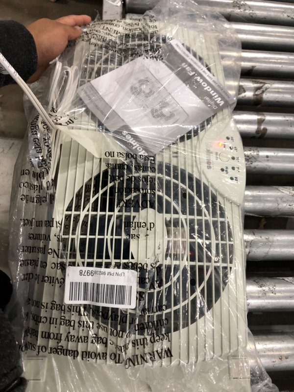 Photo 1 of Holmes Window Fan with Twin 6-Inch Reversible Airflow Blades, White
