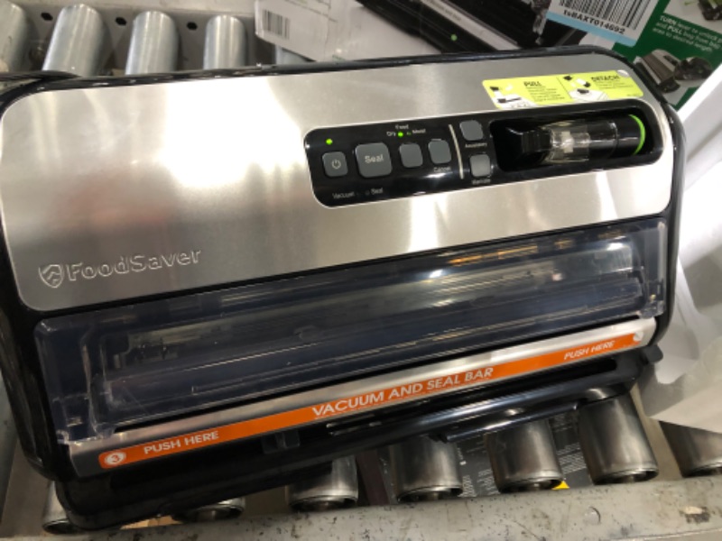 Photo 1 of 2-in-1 Black/Stainless Steel Vacuum Sealer System with Starter Kit