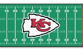 Photo 1 of 30" x 72" Green and Yellow NFL Kansas City Chiefs Football Field Area Rug Runner
