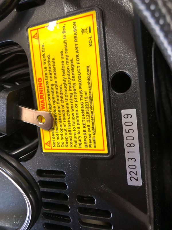 Photo 4 of Kensun AC/DC Power Supply Portable Air Compressor Pump with Analog Display to 100 PSI for Home (110V) and Car (12V), Tire Inflator with Adaptors for Cars, Trucks, Bicycles, Balls
