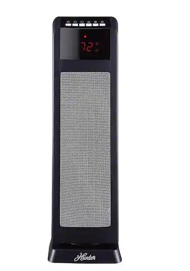 Photo 1 of 24 in. 1500-Watt Digital Ceramic Tower Heater with Remote Control
